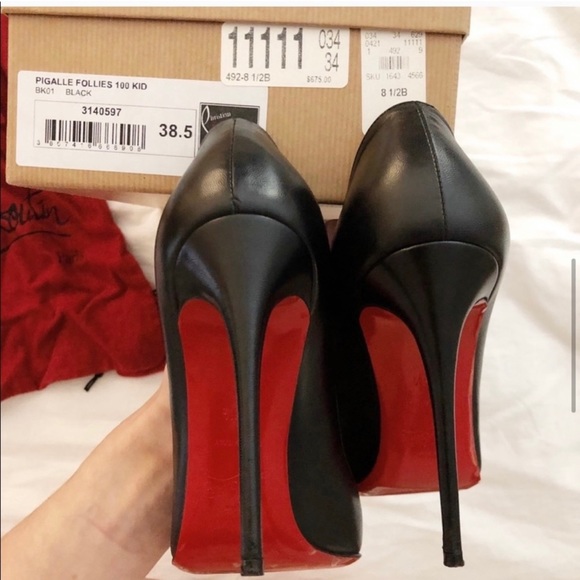 Christian Louboutin Pigalle Follies 100 Leather Pumps size 8.5 - Picture 3 of 7